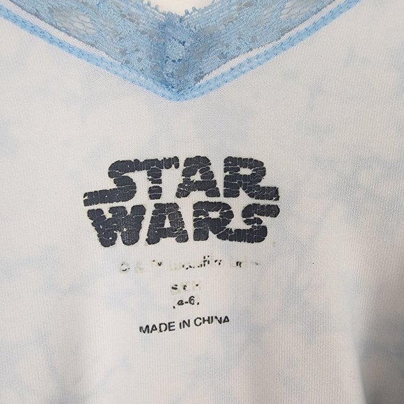 Disney Star Wars Storm Trooper Tie Dye Nightie Nightgown PJs Size Small 4-6 Blue - Picture 2 of 11